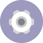 An icon with a gear