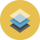 Icon design with transparent layers